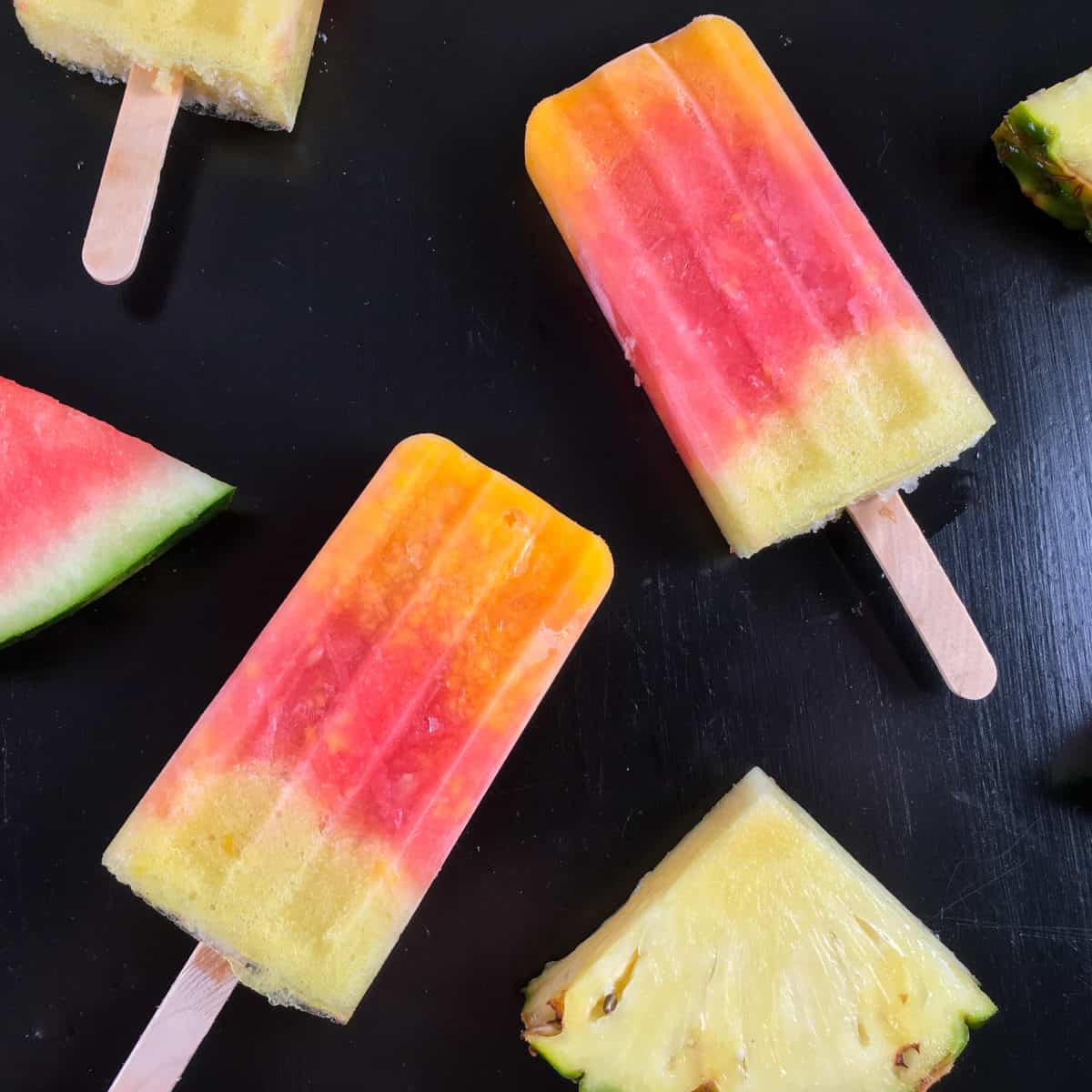 Watermelon Mango Popsicles Recipe with Pineapple