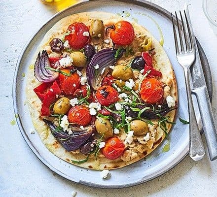 Rainbow Veggie Flatbread Pizza