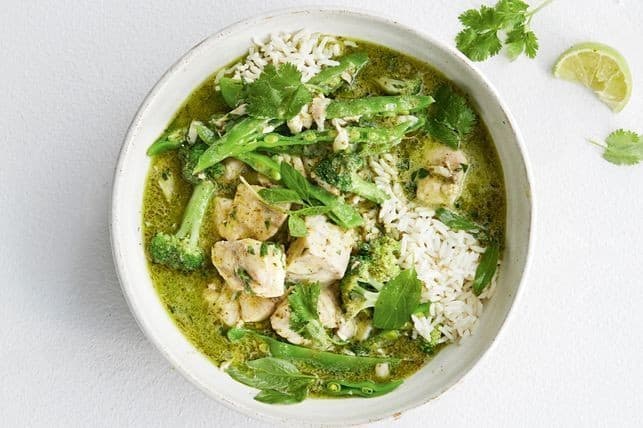 Crispy-Skinned Barramundi With Pea & Broccoli Pesto