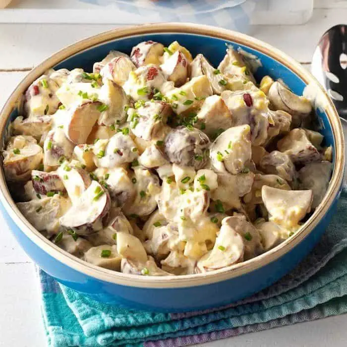 White, Red, And Blue Potato Salad