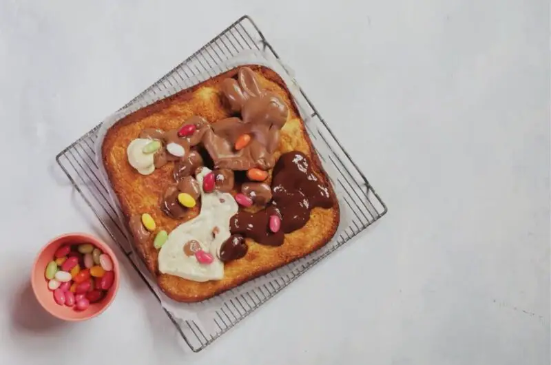 Blondie Recipe with Chocolate Easter Decorations