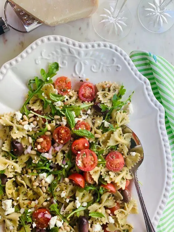 00 Flour Farfalle with Pesto and Cherry Tomatoes