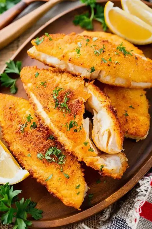 Air Fryer Flounder with Herb Coating