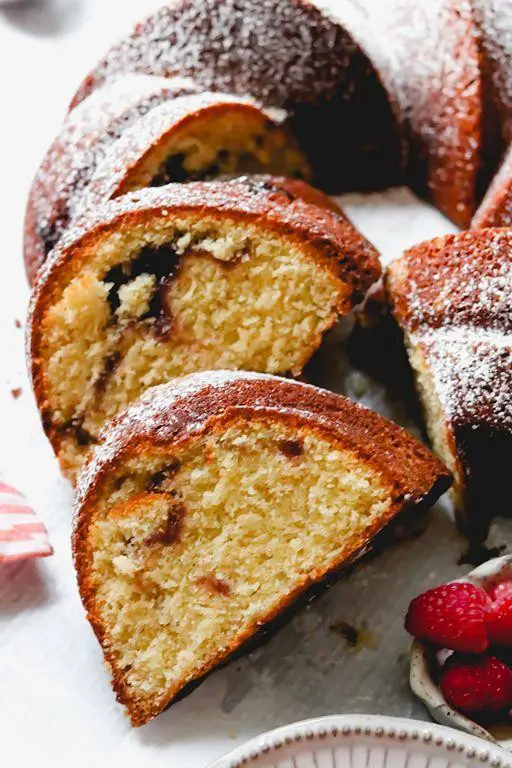 Almond Pound Cake with Raspberry Sauce