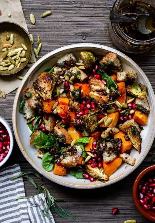 Autumn Panzanella Salad with Butternut Squash