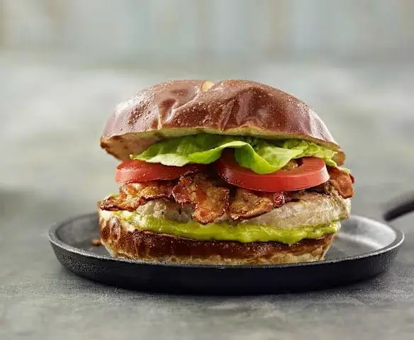 Avocado and Bacon Stuffed Turkey Burger