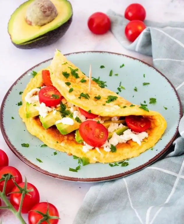 Avocado and Cheese Stuffed Omelette
