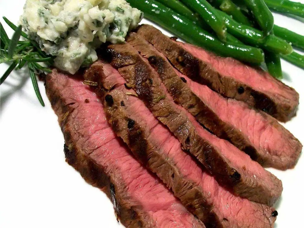 BBQ Flat Iron Steak with Blue Cheese Butter