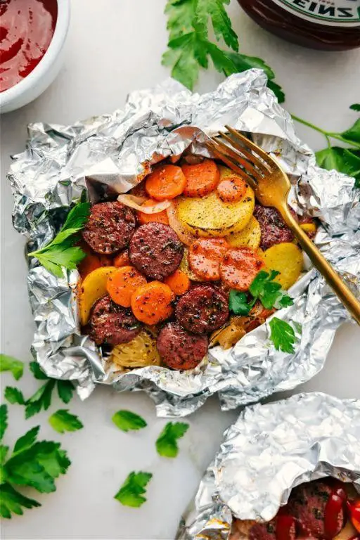 BBQ Pork Hobo Foil Packets