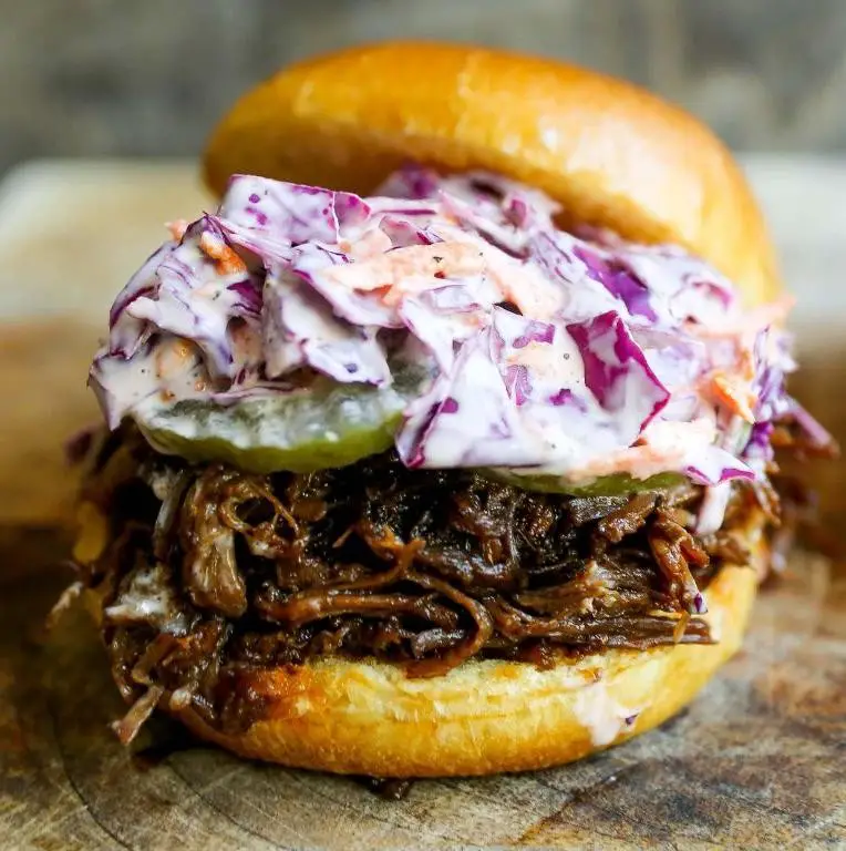 BBQ Pot Roast Sandwich with Coleslaw
