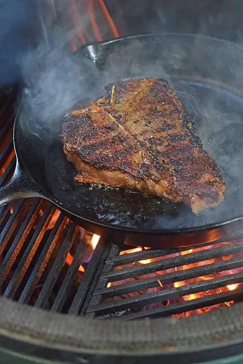 BBQ T-Bone Steak with Roasted Garlic