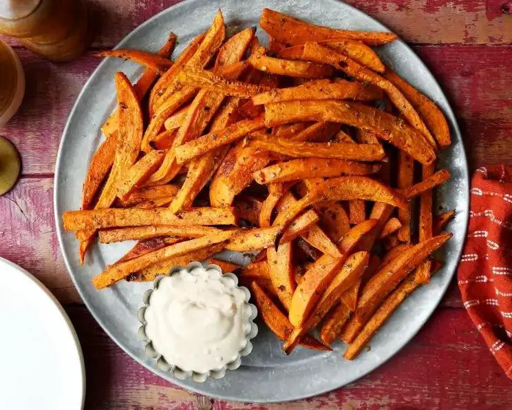 Baked Yam Fries with Chipotle Mayo