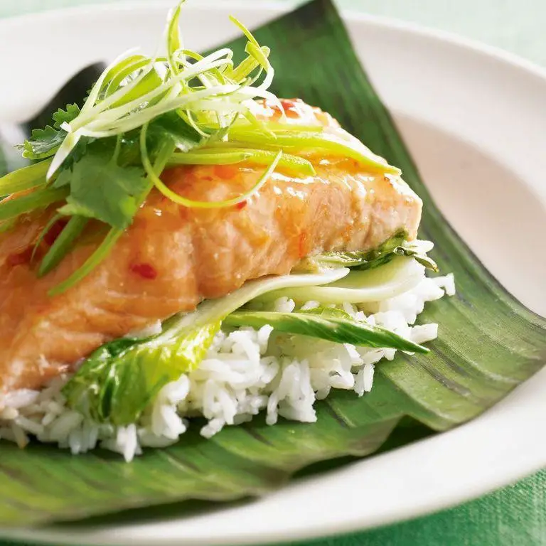 Banana Leaf Baked Salmon
