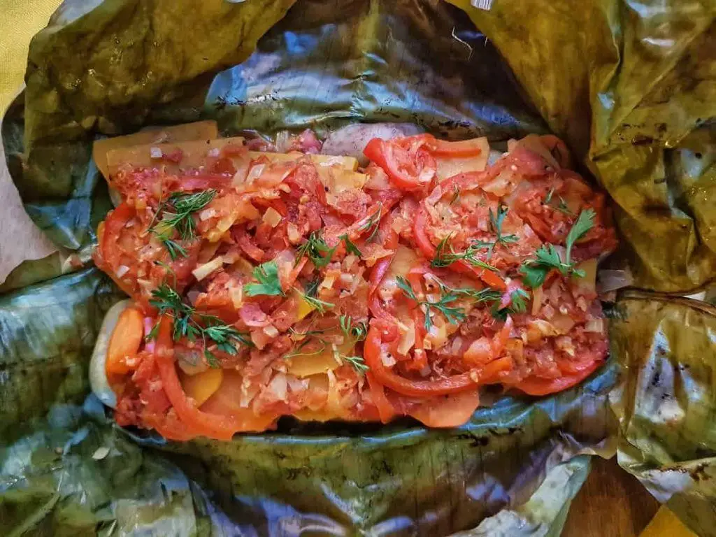 Banana Leaf Grilled Vegetables