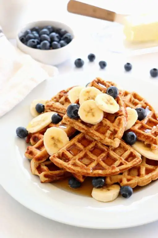 Banana Oatmeal Waffles
