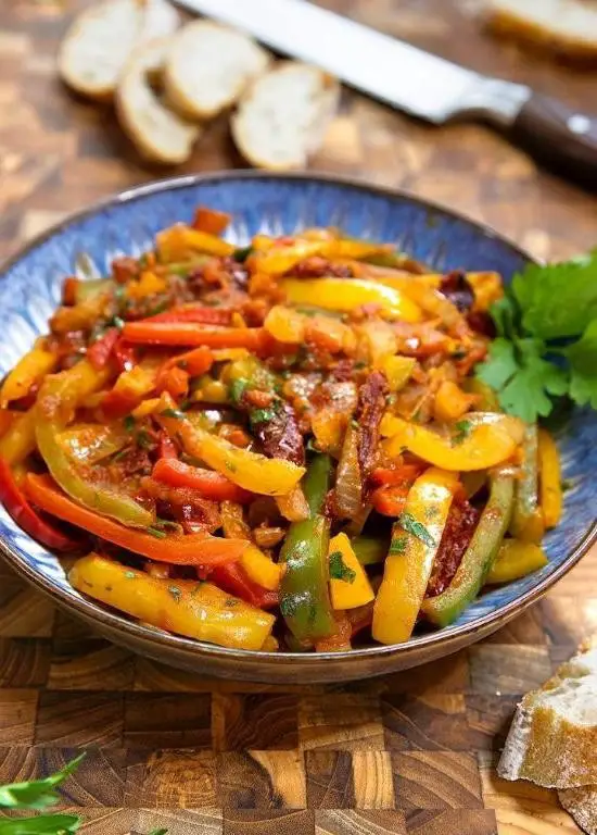 Basque Piperade with Bell Peppers and Onions
