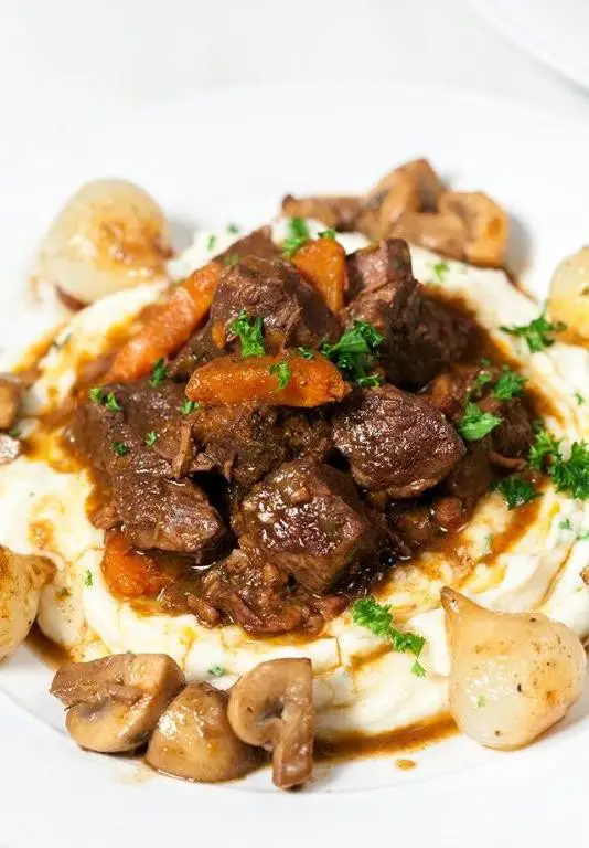 Beef Bourguignon with Mashed Potatoes