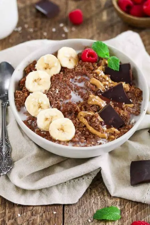 Black Quinoa Breakfast Bowl with Banana and Almond Butter
