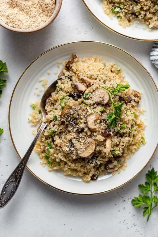 Black Quinoa Pilaf with Mushrooms and Herbs