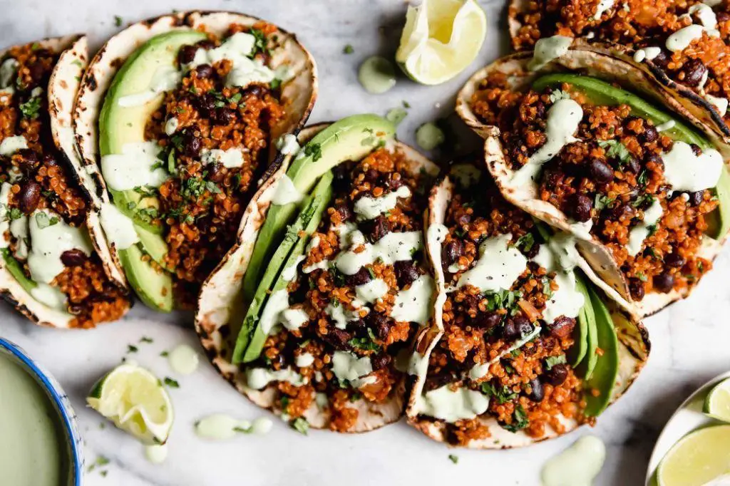 Black Quinoa and Black Bean Tacos