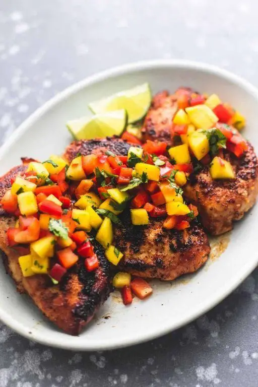 Boneless Chicken Thighs with Quick Mango Salsa