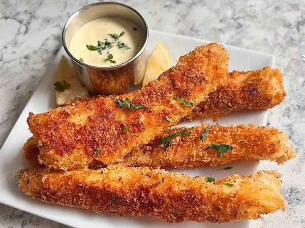 Breaded Fish Nuggets with Honey Mustard