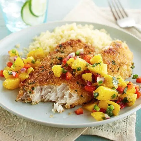 Breaded Fish with Mango Salsa