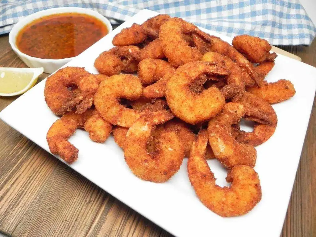 Breaded Fried Shrimp with Bread Crumbs