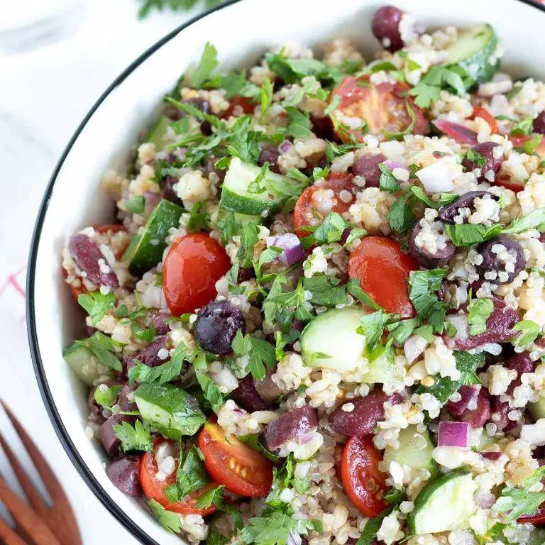 Brown Rice and Quinoa Salad with Lemon Vinaigrette