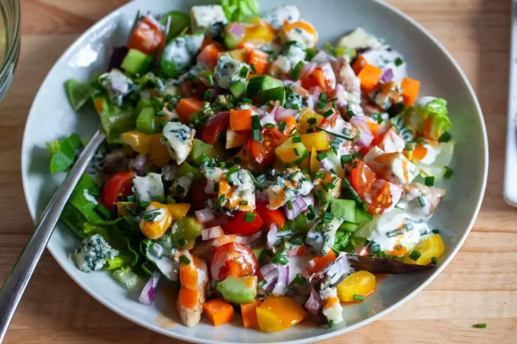 Buffalo Chicken Cobb Salad with Blue Cheese Dressing