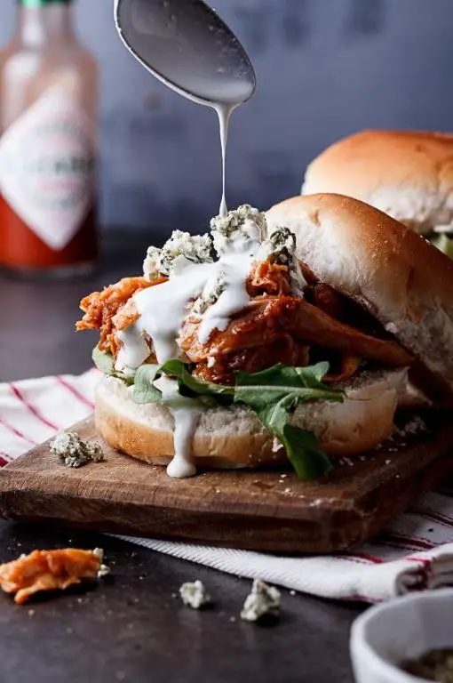 Buffalo Rotisserie Chicken Sandwich with Blue Cheese Dressing