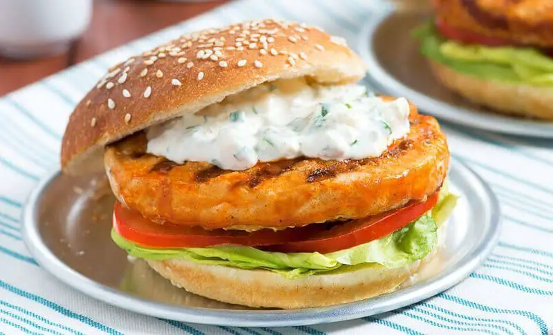 Buffalo Turkey Burger with Blue Cheese Dressing