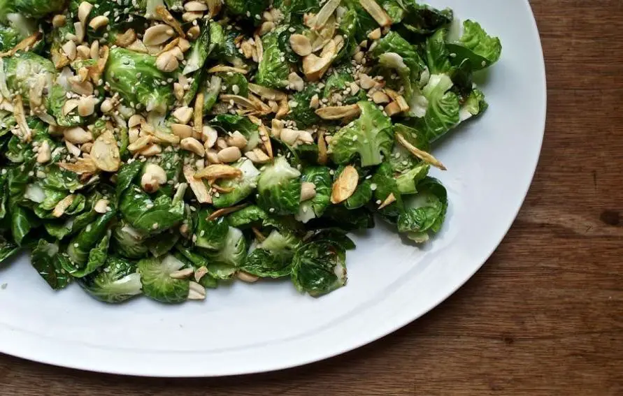 Burmese Tea Leaf Brussel Sprouts Salad