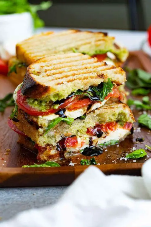 Caprese Italian Panini with Fresh Basil