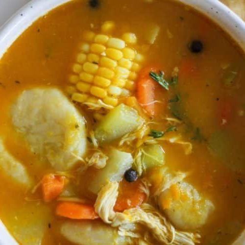 Caribbean Chicken Soup with Dumplings