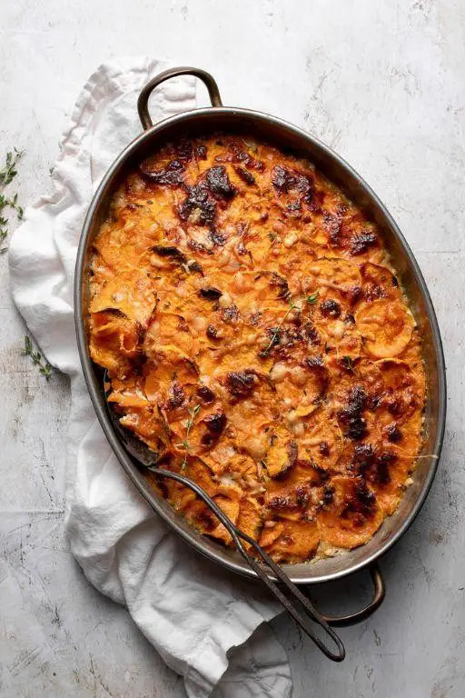 Cheesy Baked Yam Gratin