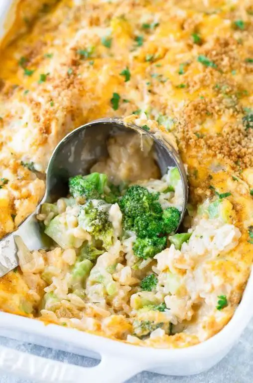 Cheesy Riced Broccoli Casserole