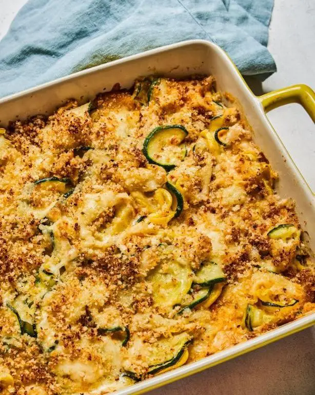 Cheesy Roasted Zucchini and Squash Casserole
