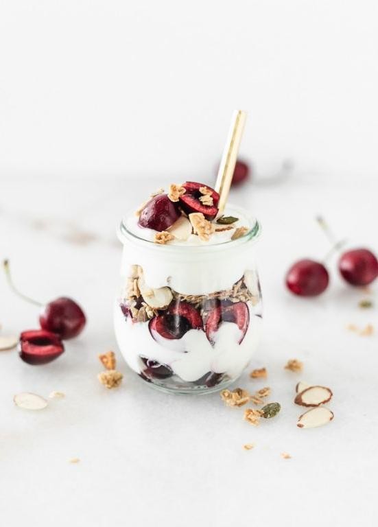 Cherry Almond Parfait Cups