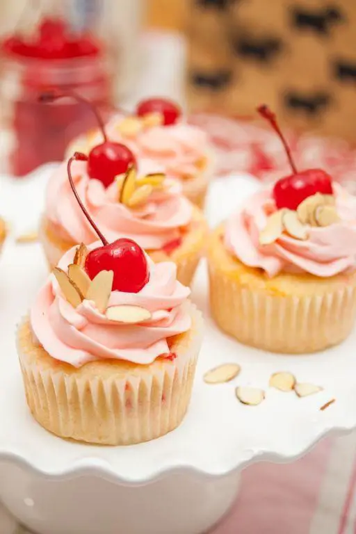 Cherry Almond Vegan Cupcakes