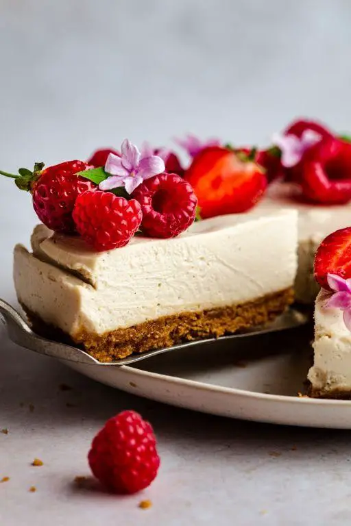 Cherry Vanilla Tofu Cheesecake