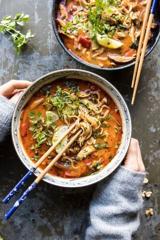 Chicken Ramen with Peanut Sauce