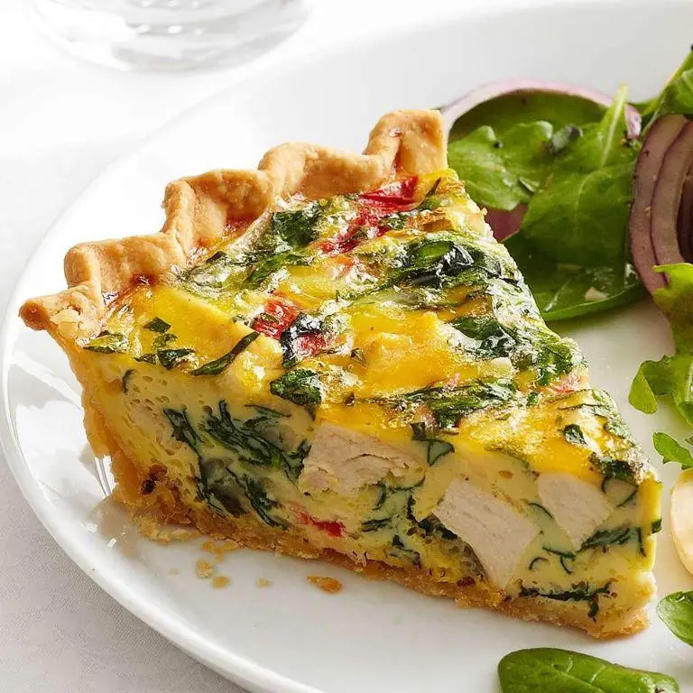 Chicken and Spinach Bisquick Quiche