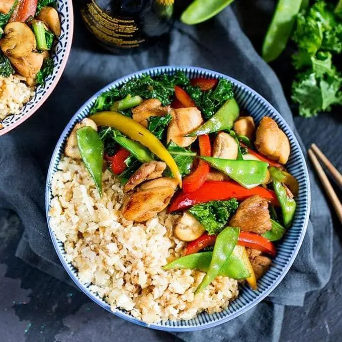 Chicken and Vegetable Stir-Fry with Cauliflower Rice