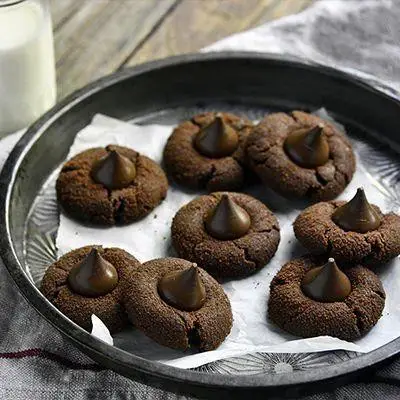 Chocolate Hazelnut Kiss Cookies