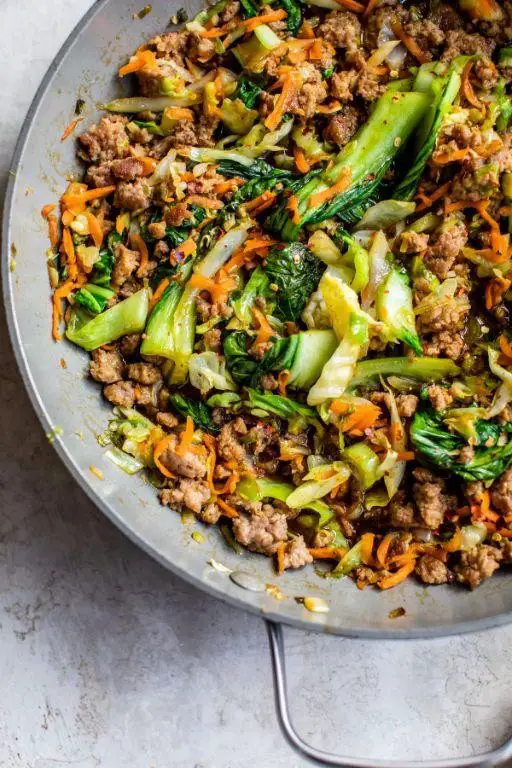 Chopped Pork Stir Fry with Vegetables