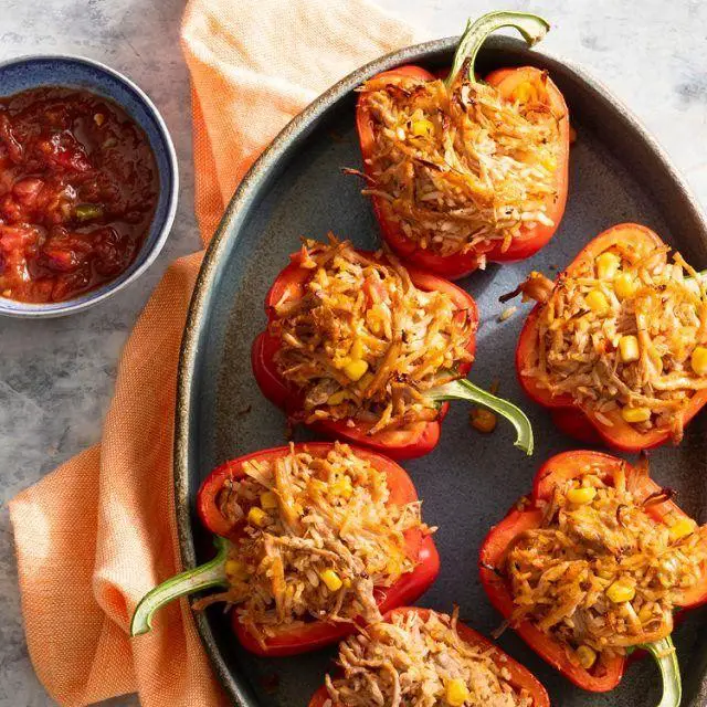 Chopped Pork Stuffed Peppers
