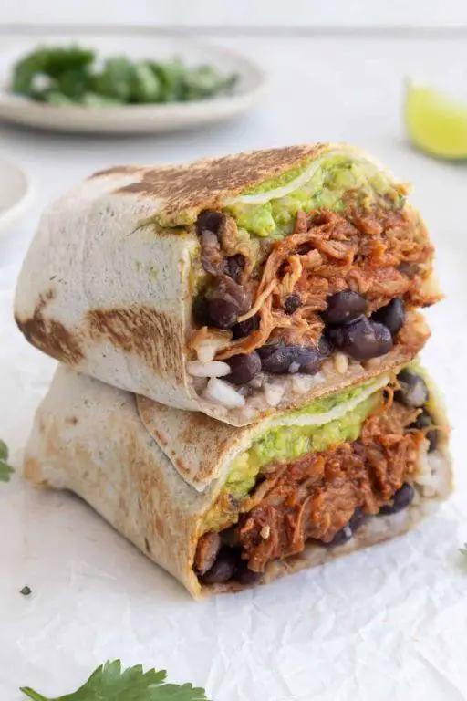 Chopped Pork and Bean Burritos