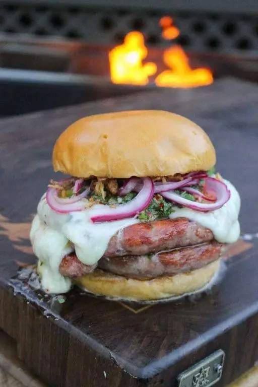Choripan Style Chorizo Burgers with Chimichurri