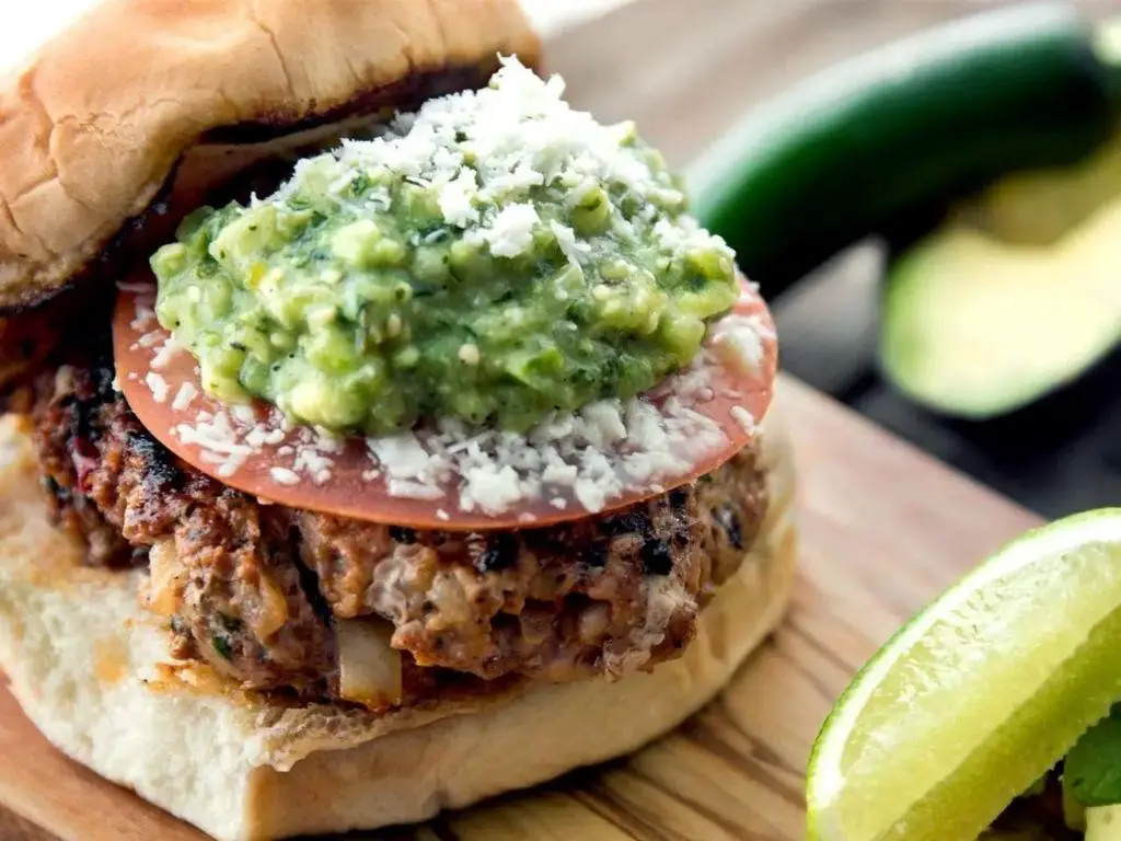 Chorizo Beef Blend Burgers with Avocado Salsa